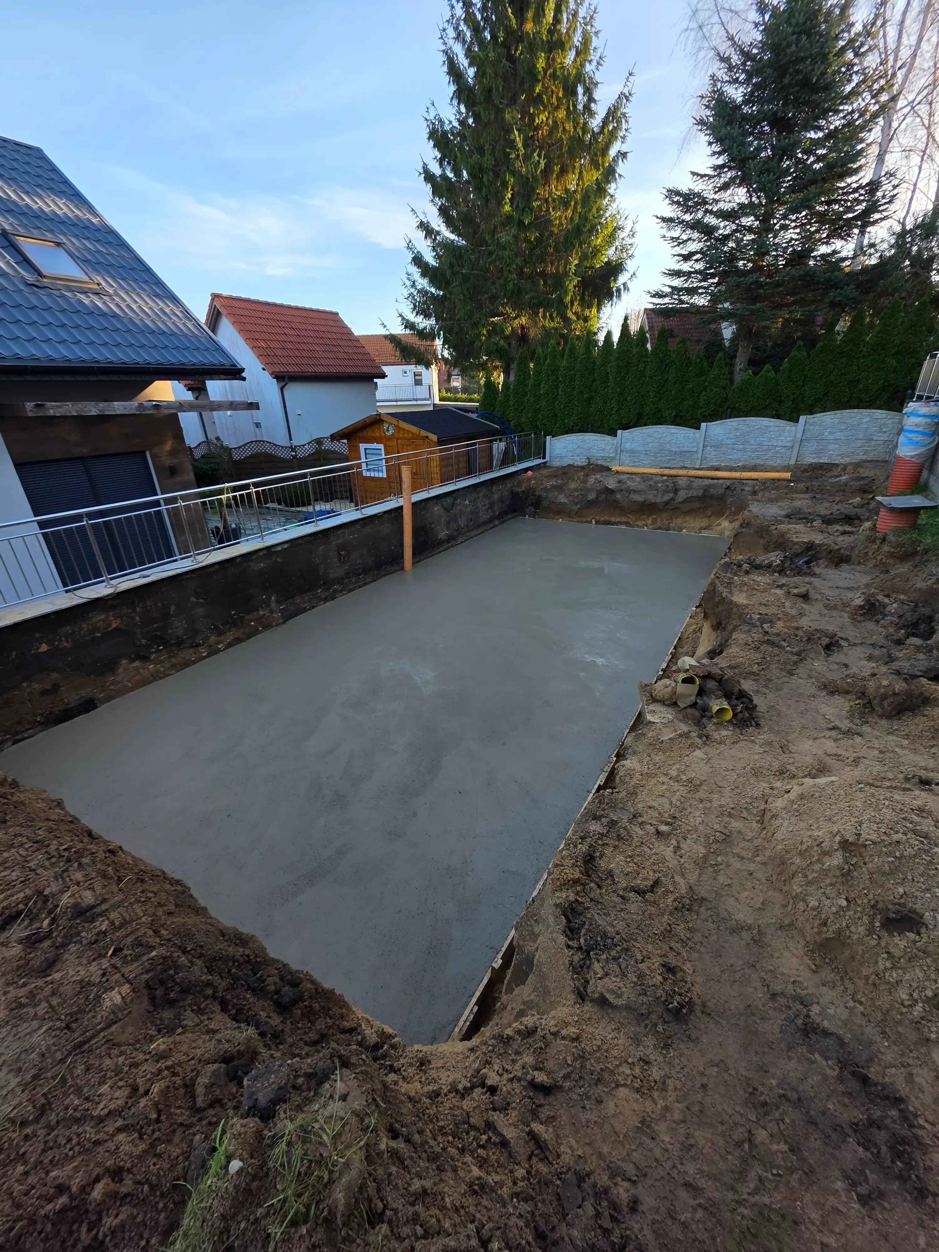 Realizacja basenu JML-SPA — etap: wykop i fundamenty